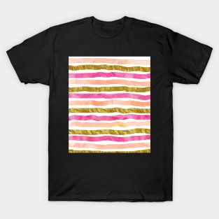 Watercolor hand drawn peach pink gold T-Shirt